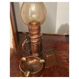 Vintage Brass Decor - Ashtray, Lamp and Bell 