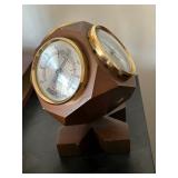 Vintage Rotating Cube Barometer Thermometer Hygrometer, Jason Desk Weather Station, Revolving MCM Ja