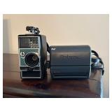 Vintage Kodak Video Camera and Polaroid Camera 