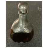 Vintage Royal Holland Daalderop Amber Glass and Pewter Decanter 