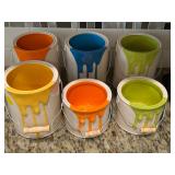 Ceramic Paint Bucket Planters 