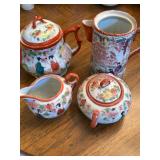 Vintage Asian Hand Painted Tea Set 