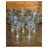 Vintage Silver Leaf Foliage Wine Glasses 