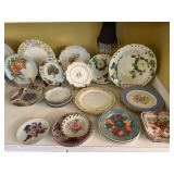 Assortment of Display Plates and Vintage China Plates 