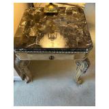 Marble Top Louis XIV Style Coffee Table and Matching Side Table