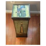 Hand Painted Wood Tall Side Table 