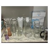 Glass Vases and Glass Drinking Pitchers 