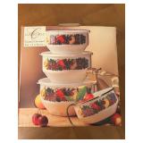 Cornucopia enamel-on-steel, four-bowl set 