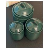 Set of 3 Stoneware Cannisters 
