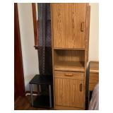 Master Bedroom Set - Queen Bed Frame, Mattress/Boxspring, Tall Side Storage Shelves (2), Dresser w/ 