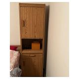 Master Bedroom Set - Queen Bed Frame, Mattress/Boxspring, Tall Side Storage Shelves (2), Dresser w/ 