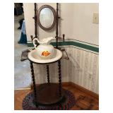 Antique Washstand w/ Pitcher and Bowl
