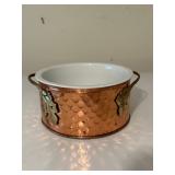 Vintage Hammered Copper Serving Dish 