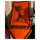 1968 "Snoopy For President" Peanuts Felt Banner Pennant Flag 