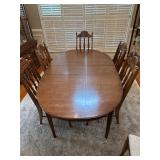 Oval Dining Table w/ Leaf Insert and Six (6) Chairs 