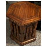 MCM Hexagonal End Table w/ Two Doors 