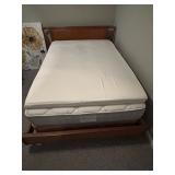 Wood Bed Frame w/ Mattress and Boxspring 
