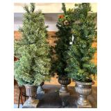 Artificial Prelit Trees in Planters 