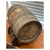 Vintage Oak Wood Mini Barrel on Stand 