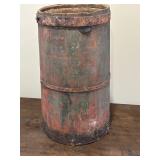 Vintage Industrial Iron Storage Cannister 