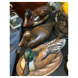 Vintage Hand Carved Wooden Ducks 