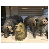 Assorted Decorative Pig Sculptures 