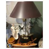 Vintage Brass Duck Table Lamp