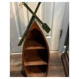 Nautical Wooden Row Boat Display Shelf 