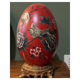 Large Hand Painted Vintage Decorative Egg 