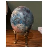 Decorative Collectible Egg on Brass Stand 