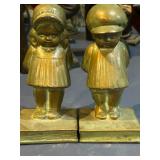 Vintage Bronze Boy and Girl "I