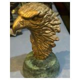 Brass Bald Eagle on Marble Base 