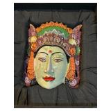Hand Painted Vintage Balinese Wooden Mask 