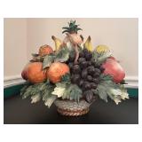 Vintage Majolica Fruit Basket Centerpiece 