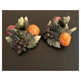 Vintage Italian Capodimonte Ceramic Candle Holders 