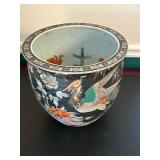 Porcelain Chinese Fish Bowl Jardiniere 