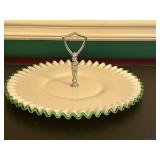 Fenton Silver Crest Milk Glass Tidbit Tray 