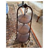 Vintage Mahogany 3 Tier Cake Stand 