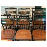 Vintage Hitchcock Dining Chairs w/ Stencil Design - Eight Chairs Total (2 not pictured) 