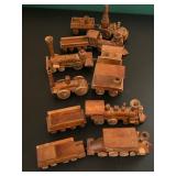 Vintage Solid Wood Handmade Trains 