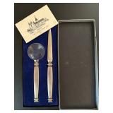 Vintage Crown Desk Magnifying Glass & Letter Opener 