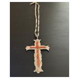 G & L Leekity Sterling Zuni Cross Necklace 
