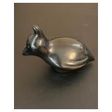 Blackware Ceramic Bird Figurine 