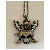 Native American Navajo Silver Thunderbird by L.B. Chavez 