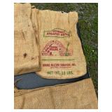 Assorted Vintage Agricultural Company Burlap Sacks 