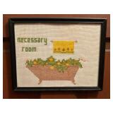 Bathroom Cross Stitch Artwork 