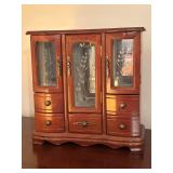 Vintage Wood Jewelry Armoire 