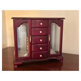 Vintage Wood Jewelry Armoire 
