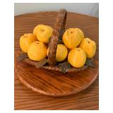 Vintage Cramic Fruit Basket and Lazy Susan 