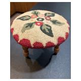 Vintage Needlepoint Foot Stool 